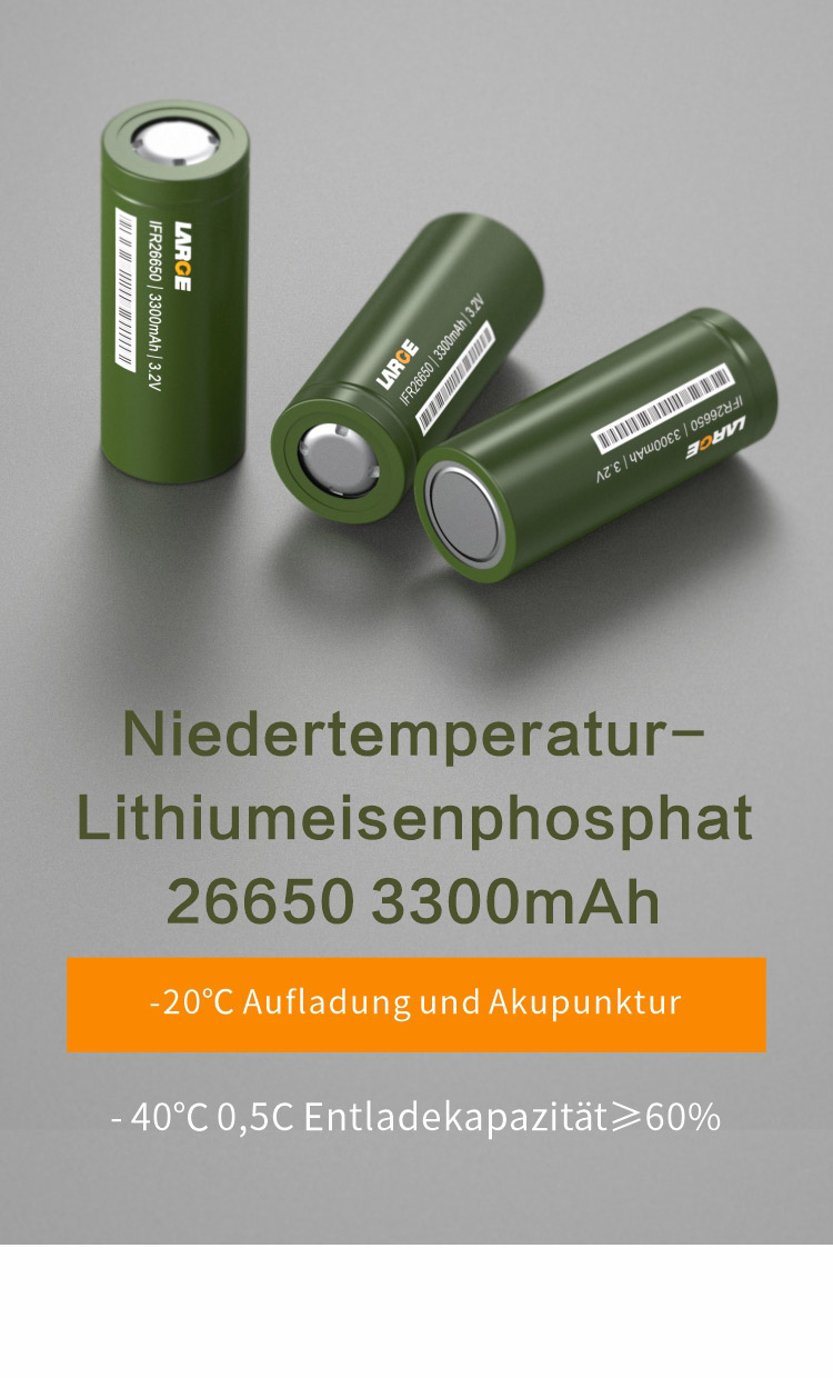 Niedertemperatur LiFePO4 26650 3300mAh